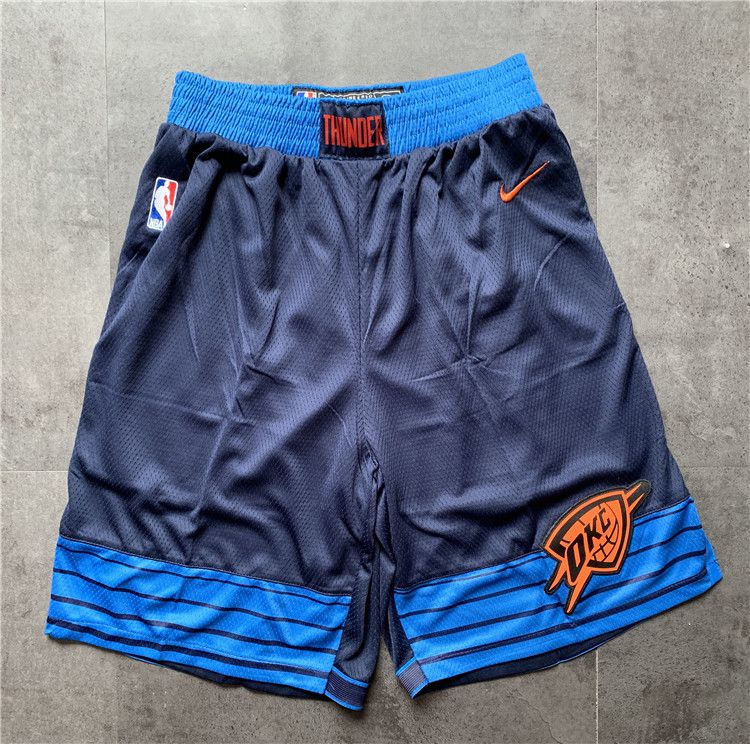 Men NBA Oklahoma City Thunder Blue Shorts 0416->oklahoma city thunder->NBA Jersey